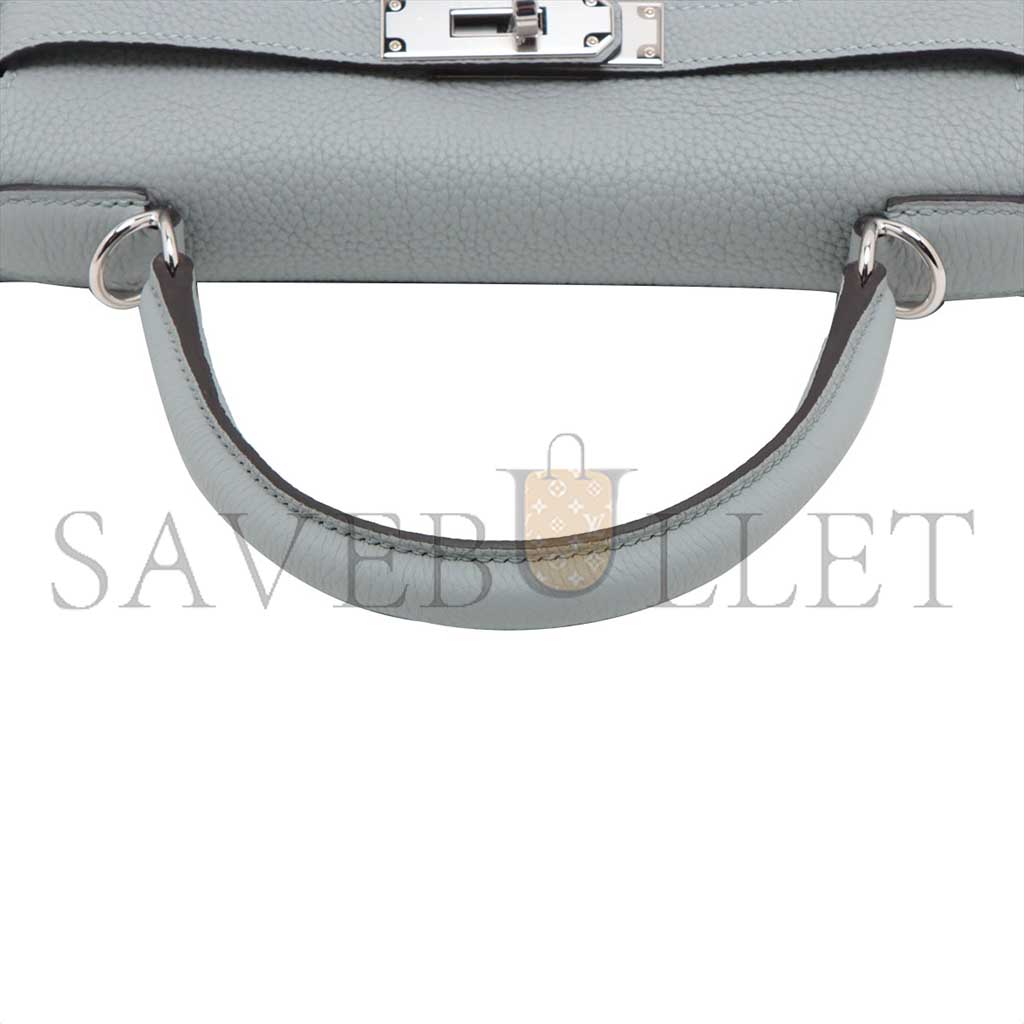 HERMÈS MASTER KELLY 28 TOGO BLUE GLACIER SILVER METAL FITTINGS (28*22*10cm) 